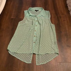 Mint Green Polka Dot Blouse